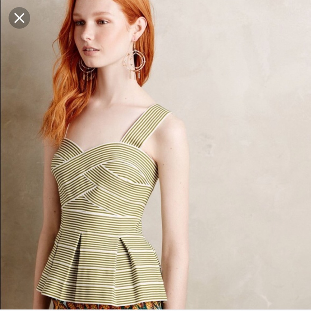 NWOT HD in Paris Peplum Stripe Top